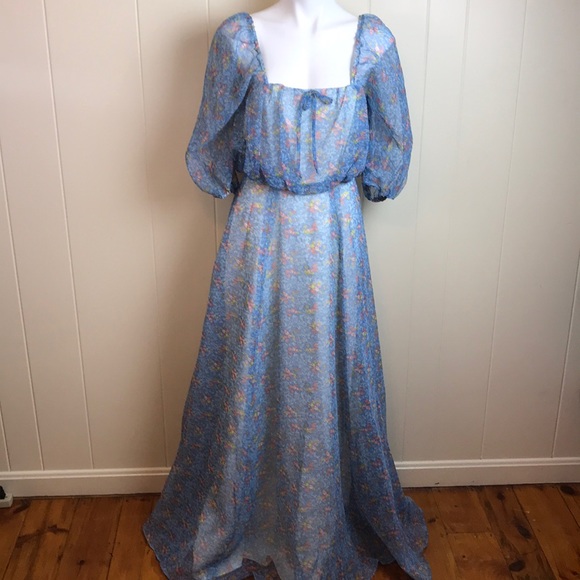 Vintage 60s/70s Prairie Boho Maxi Dress - Picture 2 of 8